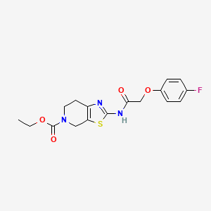 molecular formula C17H18FN3O4S B2763423 ethyl 2-(2-(4-fluorophenoxy)acetamido)-6,7-dihydrothiazolo[5,4-c]pyridine-5(4H)-carboxylate CAS No. 1170556-86-1
