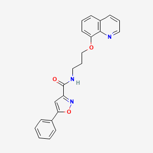 5-phenyl-N-(3-(quinolin-8-yloxy)propyl)isoxazole-3-carboxamide