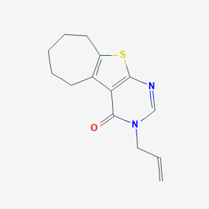 molecular formula C14H16N2OS B276343 3-allyl-3,5,6,7,8,9-hexahydro-4H-cyclohepta[4,5]thieno[2,3-d]pyrimidin-4-one 