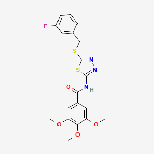 N-(5-((3-fluorobenzyl)thio)-1,3,4-thiadiazol-2-yl)-3,4,5-trimethoxybenzamide