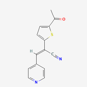 molecular formula C14H10N2OS B2763440 2-(5-Acetyl-2-thienyl)-3-(4-pyridinyl)acrylonitrile CAS No. 478261-05-1