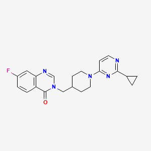 3-[[1-(2-Cyclopropylpyrimidin-4-yl)piperidin-4-yl]methyl]-7-fluoroquinazolin-4-one