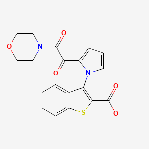 molecular formula C20H18N2O5S B2763445 methyl 3-[2-(2-morpholino-2-oxoacetyl)-1H-pyrrol-1-yl]-1-benzothiophene-2-carboxylate CAS No. 477863-34-6