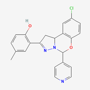 2-(9-Chloro-5-pyridin-4-yl-1,10b-dihydropyrazolo[1,5-c][1,3]benzoxazin-2-yl)-4-methylphenol