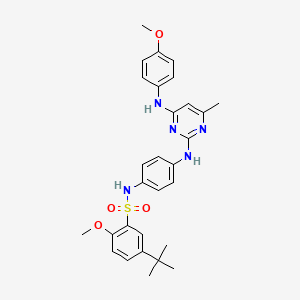 5-tert-butyl-2-methoxy-N-[4-({4-[(4-methoxyphenyl)amino]-6-methylpyrimidin-2-yl}amino)phenyl]benzenesulfonamide