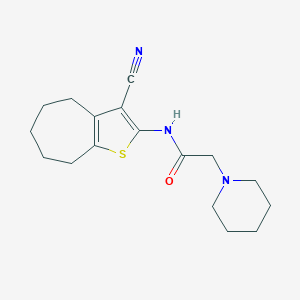 N-(3-cyano-5,6,7,8-tetrahydro-4H-cyclohepta[b]thiophen-2-yl)-2-(piperidin-1-yl)acetamide