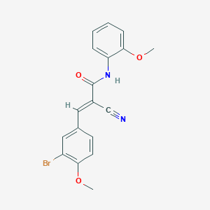 molecular formula C18H15BrN2O3 B2763472 (E)-3-(3-bromo-4-methoxyphenyl)-2-cyano-N-(2-methoxyphenyl)prop-2-enamide CAS No. 358736-92-2