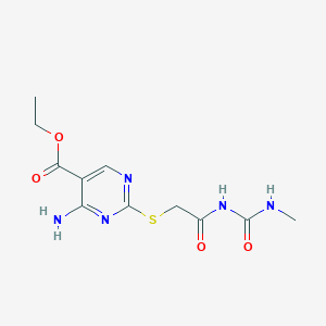 Ethyl 4-amino-2-[(2-{[(methylamino)carbonyl]amino}-2-oxoethyl)sulfanyl]-5-pyrimidinecarboxylate