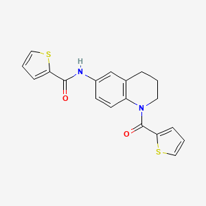 molecular formula C19H16N2O2S2 B2763484 N-[1-(thiophene-2-carbonyl)-3,4-dihydro-2H-quinolin-6-yl]thiophene-2-carboxamide CAS No. 932293-71-5