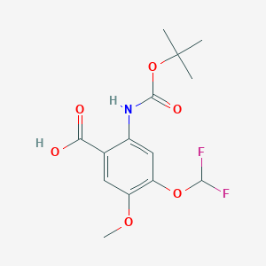 4-(Difluoromethoxy)-5-methoxy-2-[(2-methylpropan-2-yl)oxycarbonylamino]benzoic acid