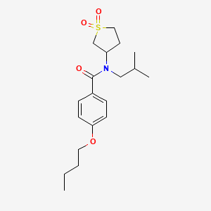 molecular formula C19H29NO4S B2763490 4-butoxy-N-(1,1-dioxidotetrahydrothiophen-3-yl)-N-isobutylbenzamide CAS No. 874788-35-9