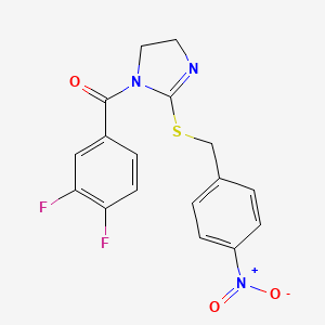 (3,4-difluorophenyl)(2-((4-nitrobenzyl)thio)-4,5-dihydro-1H-imidazol-1-yl)methanone