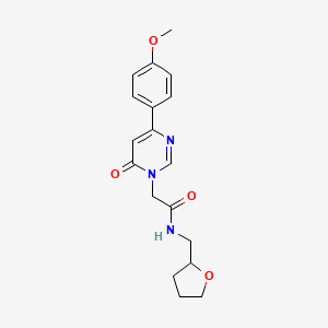 molecular formula C18H21N3O4 B2763509 2-(4-(4-methoxyphenyl)-6-oxopyrimidin-1(6H)-yl)-N-((tetrahydrofuran-2-yl)methyl)acetamide CAS No. 1060179-00-1