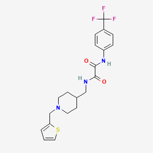 molecular formula C20H22F3N3O2S B2763520 N1-((1-(thiophen-2-ylmethyl)piperidin-4-yl)methyl)-N2-(4-(trifluoromethyl)phenyl)oxalamide CAS No. 953231-43-1