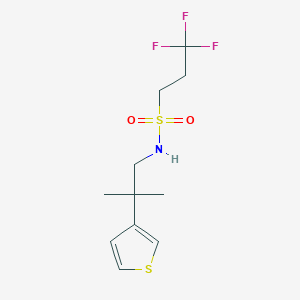 molecular formula C11H16F3NO2S2 B2763521 3,3,3-trifluoro-N-(2-methyl-2-(thiophen-3-yl)propyl)propane-1-sulfonamide CAS No. 2310127-71-8