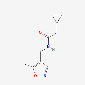 molecular formula C10H14N2O2 B2763532 2-环丙基-N-((5-甲基异噁唑-4-基)甲基)乙酰胺 CAS No. 2034338-21-9