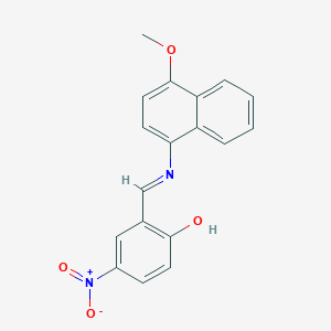 molecular formula C18H14N2O4 B2763533 (E)-2-(((4-methoxynaphthalen-1-yl)imino)methyl)-4-nitrophenol CAS No. 321967-90-2