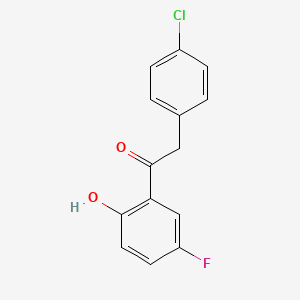 molecular formula C14H10ClFO2 B2763537 2-(4-Chlorophenyl)-5'-fluoro-2'-hydroxyacetophenone CAS No. 527751-48-0