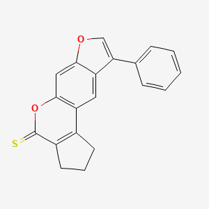 molecular formula C20H14O2S B2763539 9-phenyl-2,3-dihydrocyclopenta[c]furo[3,2-g]chromene-4(1H)-thione CAS No. 951951-38-5