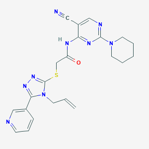 2-{[4-allyl-5-(3-pyridinyl)-4H-1,2,4-triazol-3-yl]sulfanyl}-N-[5-cyano-2-(1-piperidinyl)-4-pyrimidinyl]acetamide
