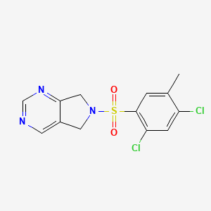 molecular formula C13H11Cl2N3O2S B2763547 6-((2,4-二氯-5-甲基苯基)磺酰)-6,7-二氢-5H-吡咯并[3,4-d]嘧啶 CAS No. 1705538-66-4