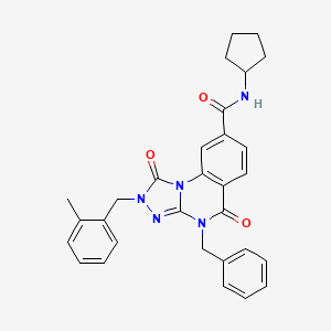 4-benzyl-N-cyclopentyl-2-(2-methylbenzyl)-1,5-dioxo-1,2,4,5-tetrahydro[1,2,4]triazolo[4,3-a]quinazoline-8-carboxamide