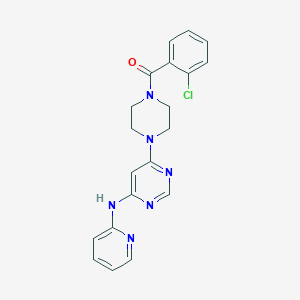 molecular formula C20H19ClN6O B2763554 (2-氯苯基)(4-(6-(吡啶-2-基氨基)嘧啶-4-基)哌嗪-1-基)甲酮 CAS No. 1396768-24-3