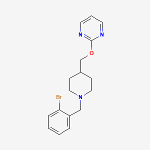 molecular formula C17H20BrN3O B2763555 2-[[1-[(2-Bromophenyl)methyl]piperidin-4-yl]methoxy]pyrimidine CAS No. 2379973-09-6