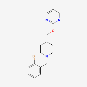 molecular formula C17H20BrN3O B2763555 2-({1-[(2-Bromophenyl)methyl]piperidin-4-yl}methoxy)pyrimidine CAS No. 2379973-09-6