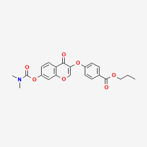 molecular formula C22H21NO7 B2763560 Propyl 4-[7-(dimethylcarbamoyloxy)-4-oxochromen-3-yl]oxybenzoate CAS No. 846591-77-3
