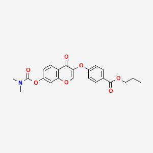 molecular formula C22H21NO7 B2763560 propyl 4-({7-[(dimethylcarbamoyl)oxy]-4-oxo-4H-chromen-3-yl}oxy)benzoate CAS No. 846591-77-3