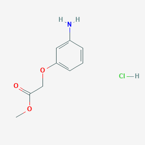 molecular formula C9H12ClNO3 B2763566 甲基 2-(3-氨基苯氧基)乙酸酯;盐酸盐 CAS No. 1172249-09-0