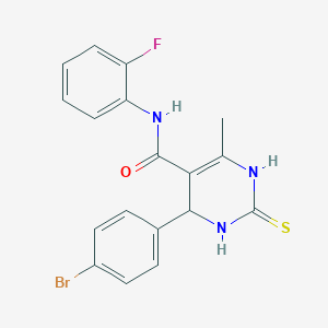 4-(4-bromophenyl)-N-(2-fluorophenyl)-6-methyl-2-thioxo-1,2,3,4-tetrahydropyrimidine-5-carboxamide