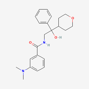 molecular formula C22H28N2O3 B2763577 3-(dimethylamino)-N-(2-hydroxy-2-phenyl-2-(tetrahydro-2H-pyran-4-yl)ethyl)benzamide CAS No. 2034329-96-7