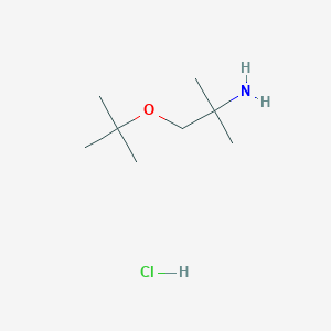 molecular formula C8H20ClNO B2763580 2-Methyl-1-[(2-methylpropan-2-yl)oxy]propan-2-amine;hydrochloride CAS No. 2445792-61-8