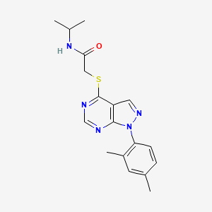 molecular formula C18H21N5OS B2763581 2-[1-(2,4-二甲基苯基)吡唑并[3,4-d]嘧啶-4-基]硫代-N-丙基乙酰胺 CAS No. 893931-13-0