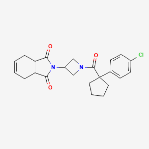 molecular formula C23H25ClN2O3 B2763583 2-(1-(1-(4-chlorophenyl)cyclopentanecarbonyl)azetidin-3-yl)-3a,4,7,7a-tetrahydro-1H-isoindole-1,3(2H)-dione CAS No. 1795304-04-9