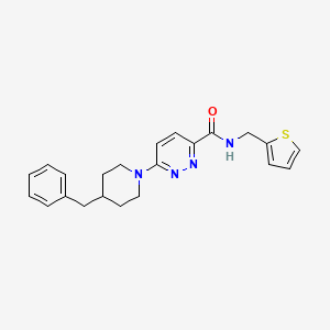 molecular formula C22H24N4OS B2763585 6-(4-苄基哌啶-1-基)-N-(噻吩-2-基甲基)吡啶并[3-yl]甲酰胺 CAS No. 1396873-48-5