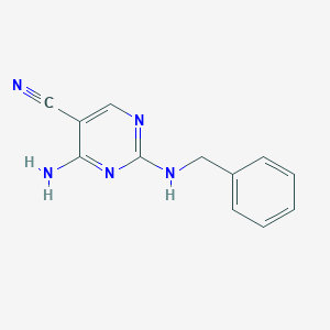 molecular formula C12H11N5 B276359 4-Amino-2-(benzylamino)-5-pyrimidinecarbonitrile 