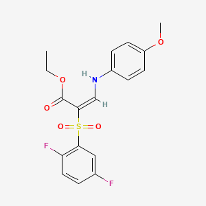 ethyl (2E)-2-[(2,5-difluorophenyl)sulfonyl]-3-[(4-methoxyphenyl)amino]acrylate