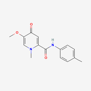 molecular formula C15H16N2O3 B2763600 5-methoxy-1-methyl-4-oxo-N-(p-tolyl)-1,4-dihydropyridine-2-carboxamide CAS No. 1105250-04-1