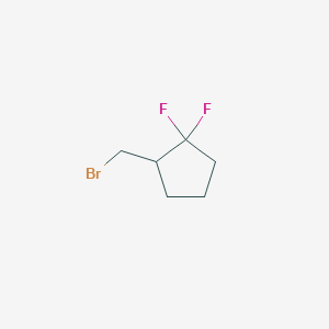 molecular formula C6H9BrF2 B2763601 2-(Bromomethyl)-1,1-difluorocyclopentane CAS No. 1871494-10-8