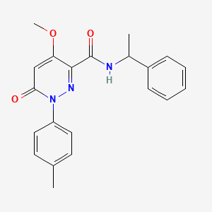molecular formula C21H21N3O3 B2763605 4-甲氧基-6-氧代-N-(1-苯乙基)-1-(对甲苯基)-1,6-二氢吡啶-3-甲酰胺 CAS No. 1005297-08-4