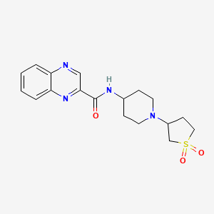 molecular formula C18H22N4O3S B2763610 N-(1-(1,1-二氧代四氢噻吩-3-基)哌啶-4-基)喹喑-2-甲酰胺 CAS No. 2034531-16-1
