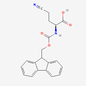 molecular formula C20H18N2O4 B2763613 (S)-2-(Fmoc-amino)-4-cyanobutanoic acid CAS No. 913253-24-4