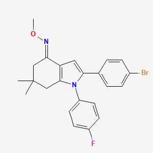 (2-(4-Bromophenyl)-1-(4-fluorophenyl)-6,6-dimethyl(5,6,7-trihydroindol-4-ylidene))methyloxime