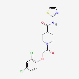 molecular formula C17H17Cl2N3O3S B2763625 1-(2-(2,4-dichlorophenoxy)acetyl)-N-(thiazol-2-yl)piperidine-4-carboxamide CAS No. 1207030-28-1