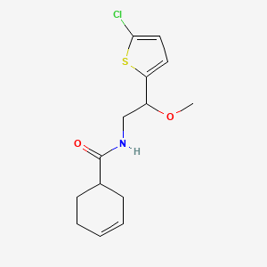molecular formula C14H18ClNO2S B2763638 N-(2-(5-氯噻吩-2-基)-2-甲氧基乙基)环己-3-烯甲酰胺 CAS No. 2034597-96-9