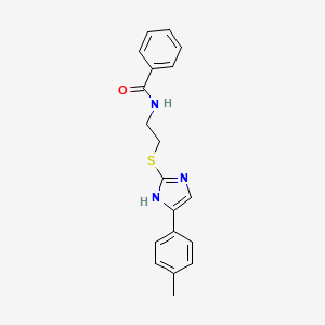 molecular formula C19H19N3OS B2763649 N-(2-((5-(p-tolyl)-1H-imidazol-2-yl)thio)ethyl)benzamide CAS No. 897454-51-2