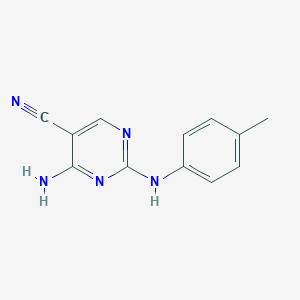 molecular formula C12H11N5 B276365 4-Amino-2-(4-toluidino)-5-pyrimidinecarbonitrile 